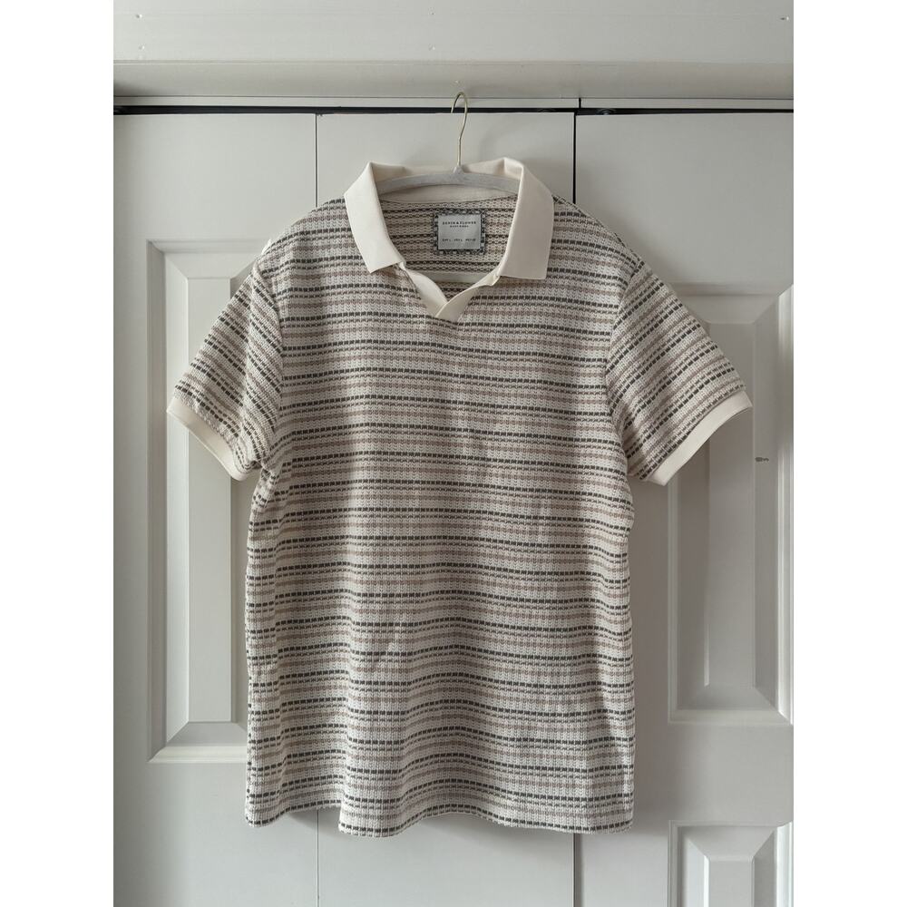 Denim & Flower Ricky Singh Striped Polo Shirt L - Picture 2 of 7